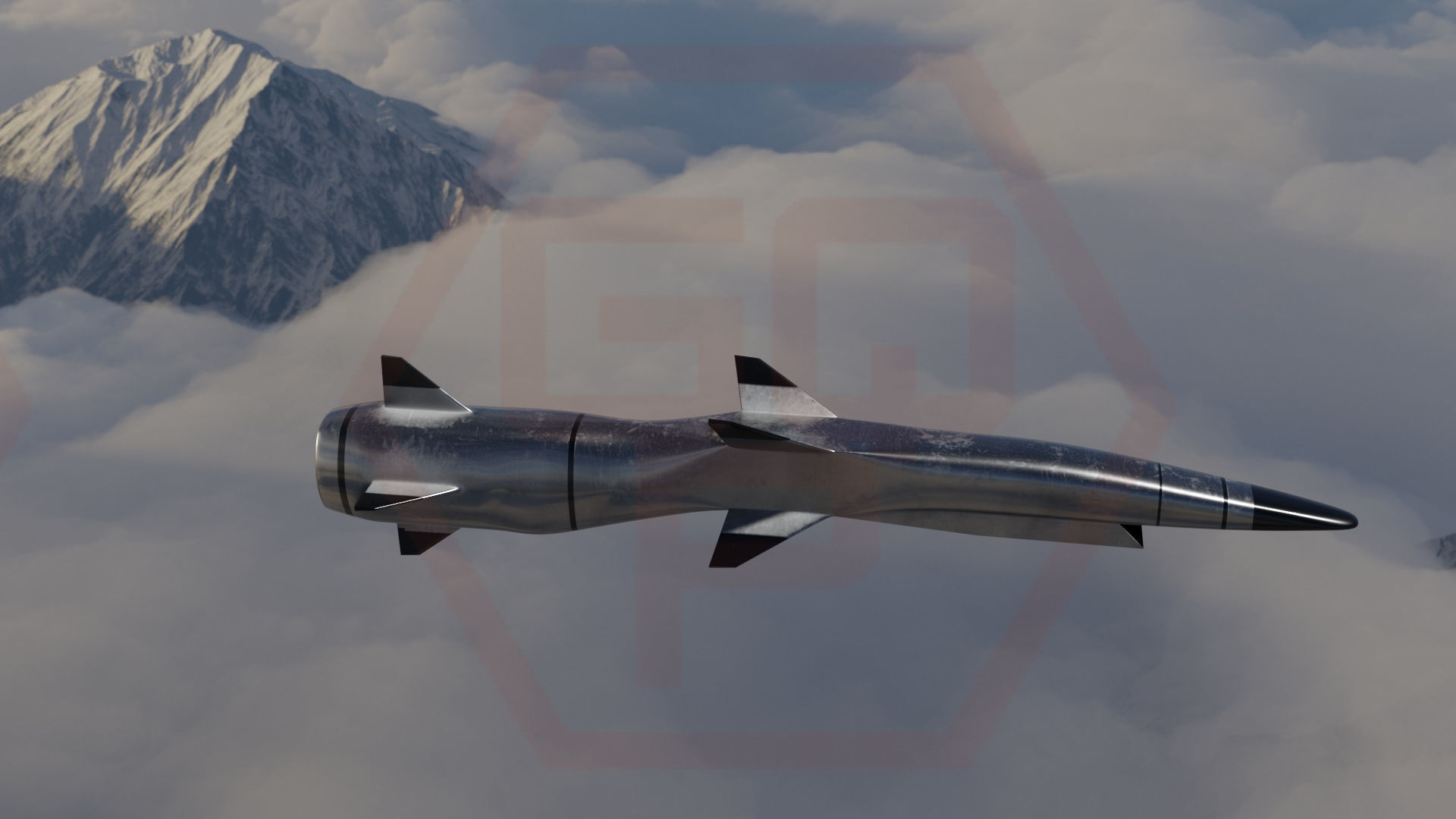 HYPERSONIC ROCKET Low-poly 3D model_17