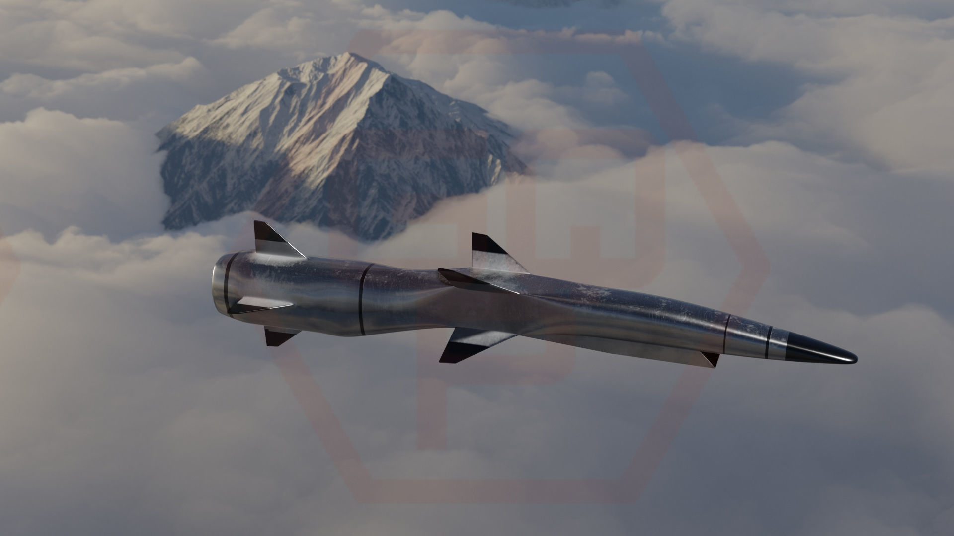 HYPERSONIC ROCKET Low-poly 3D model_16