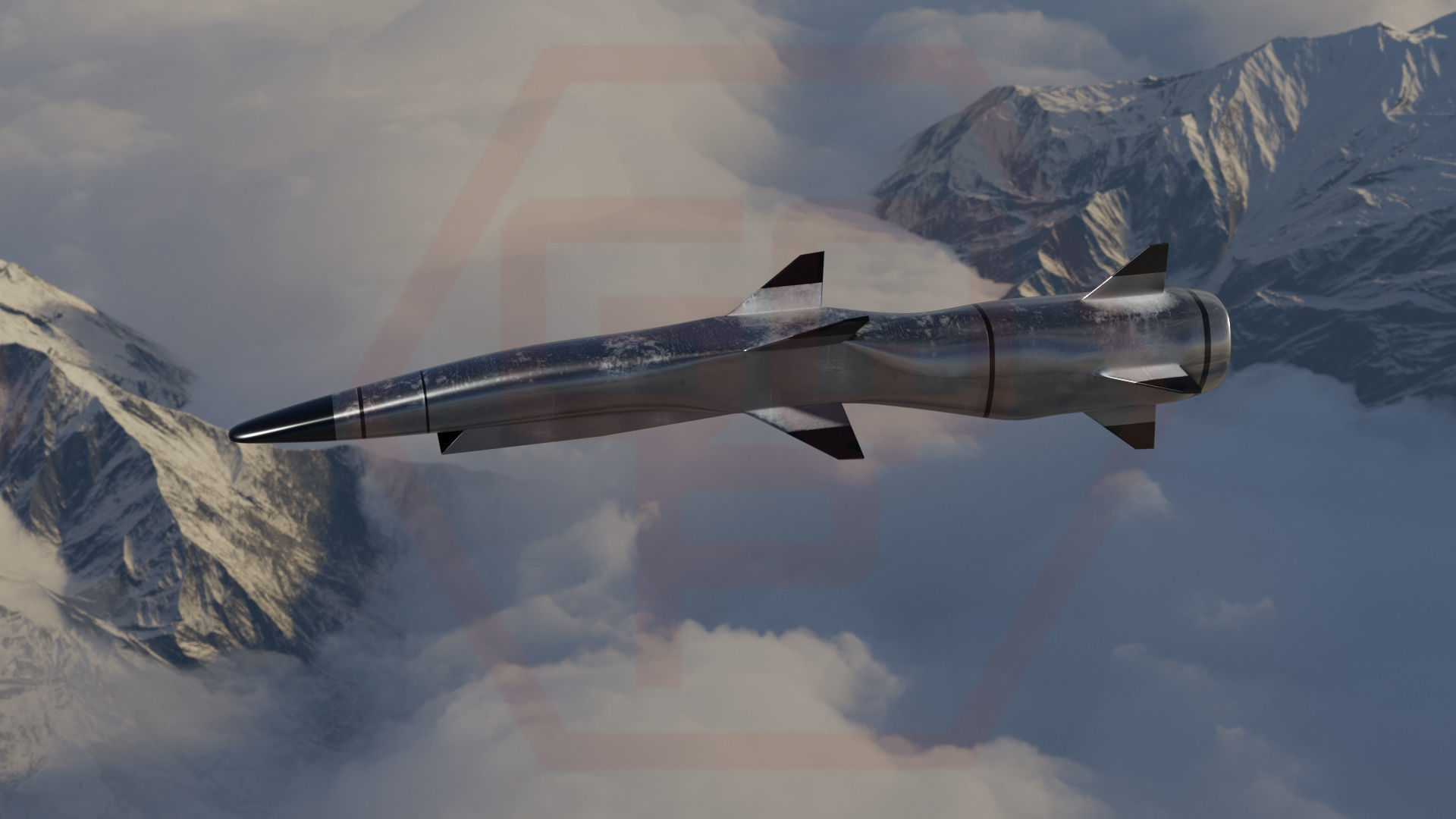 HYPERSONIC ROCKET Low-poly 3D model_34