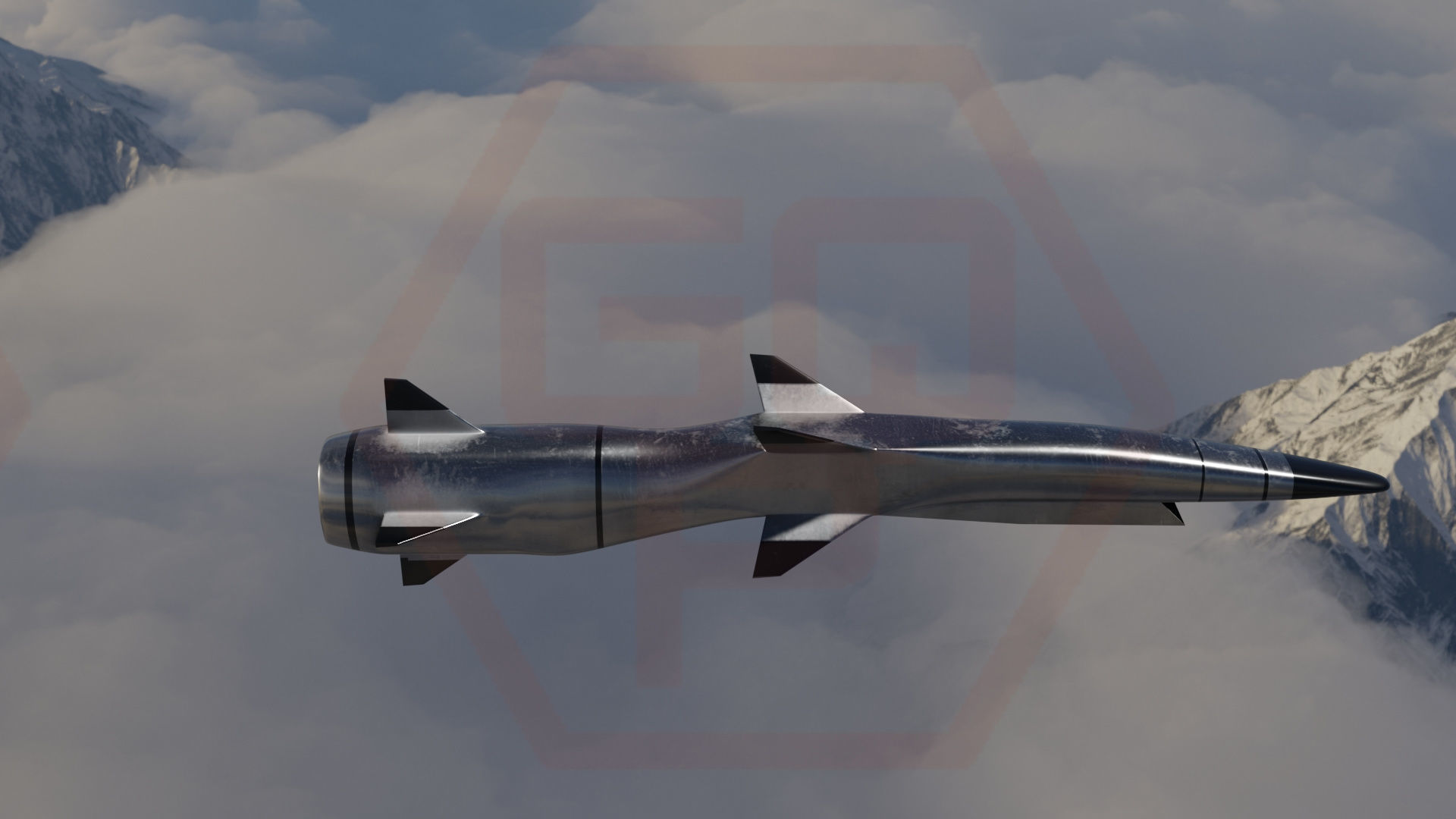 HYPERSONIC ROCKET Low-poly 3D model_18