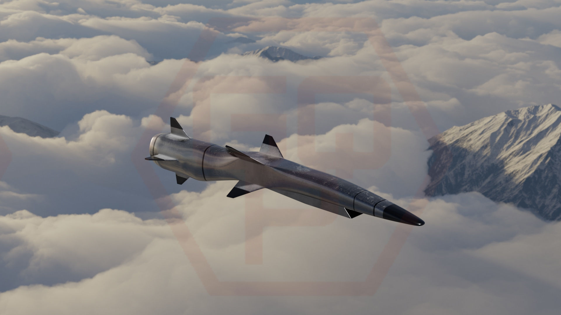 HYPERSONIC ROCKET Low-poly 3D model_13