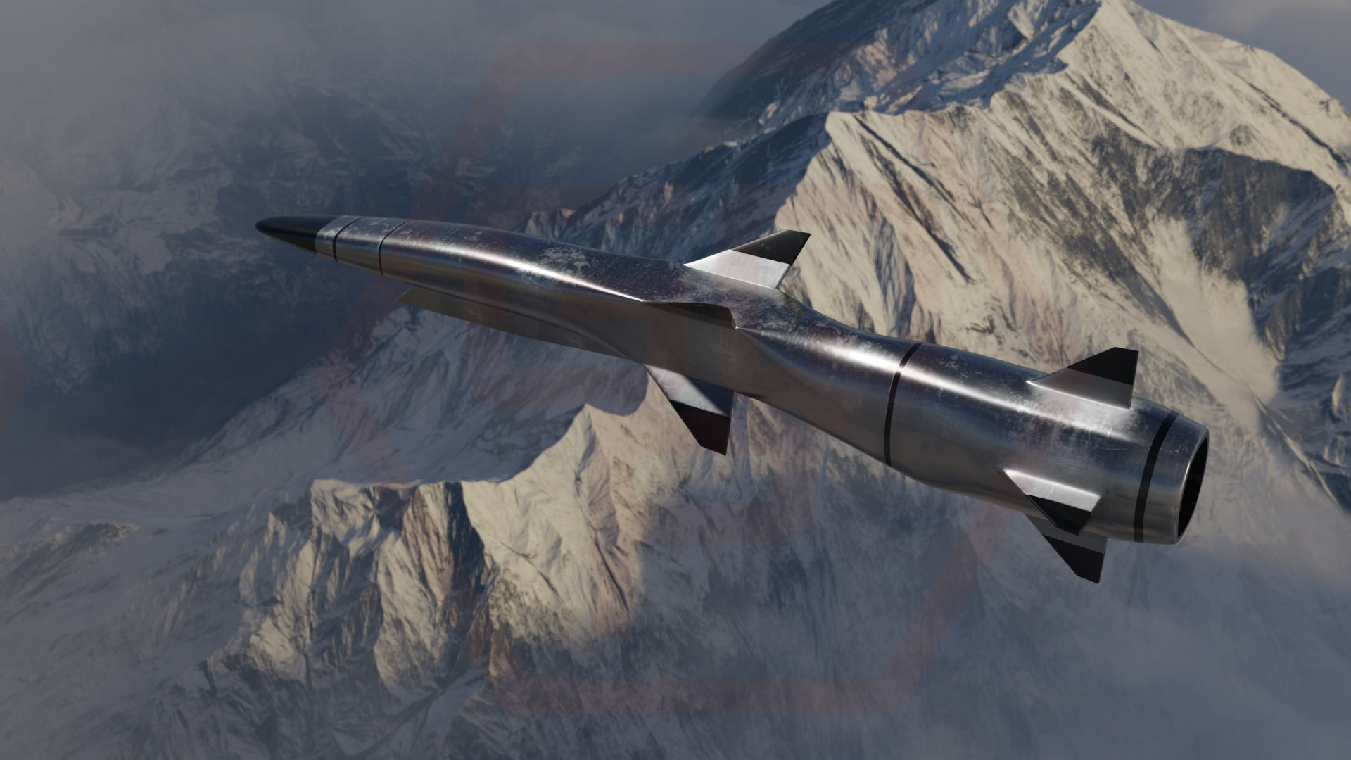 HYPERSONIC ROCKET Low-poly 3D model_30