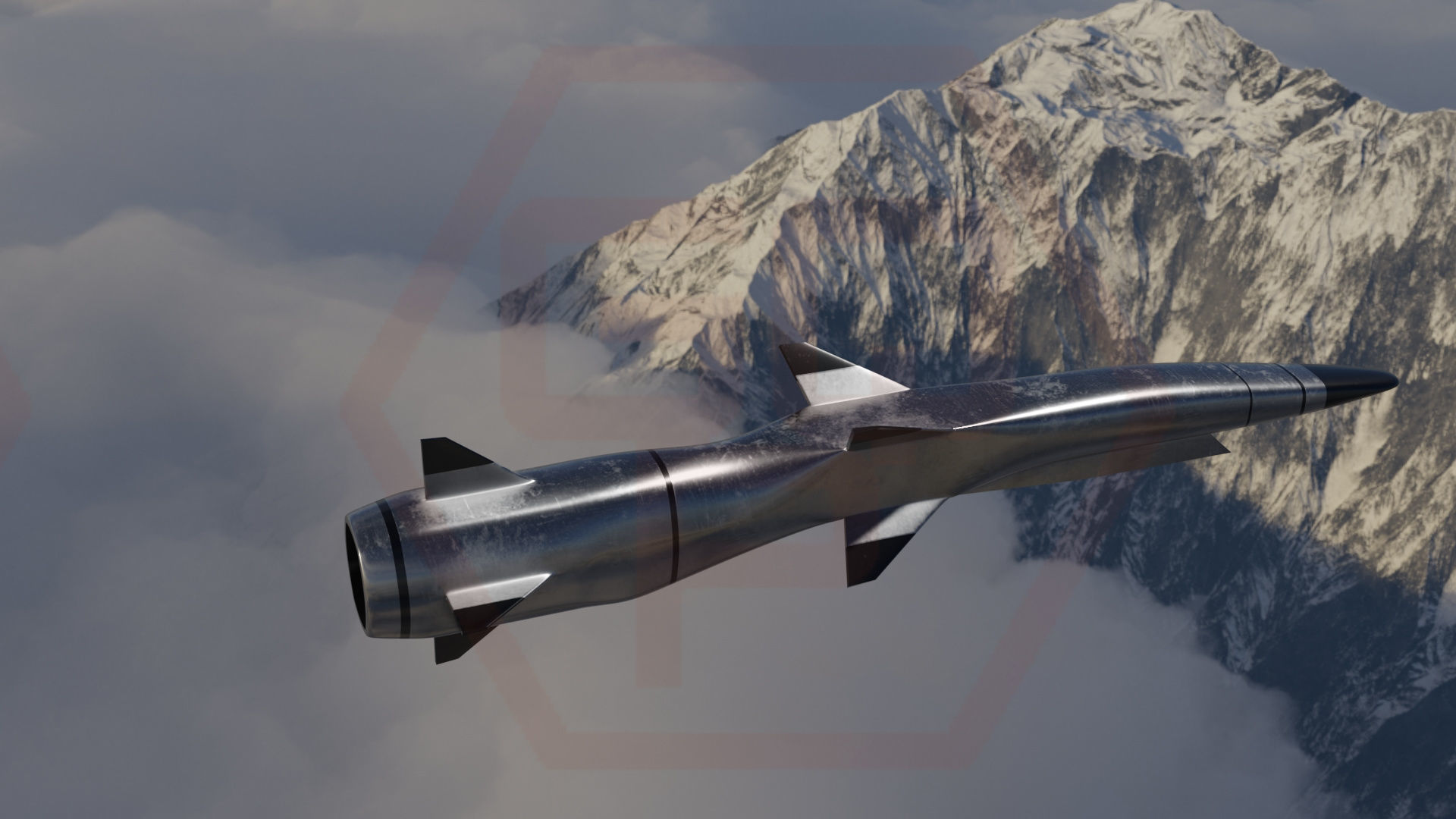 HYPERSONIC ROCKET Low-poly 3D model_20