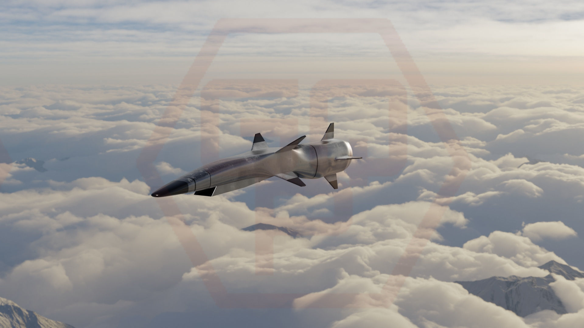 HYPERSONIC ROCKET Low-poly 3D model_4