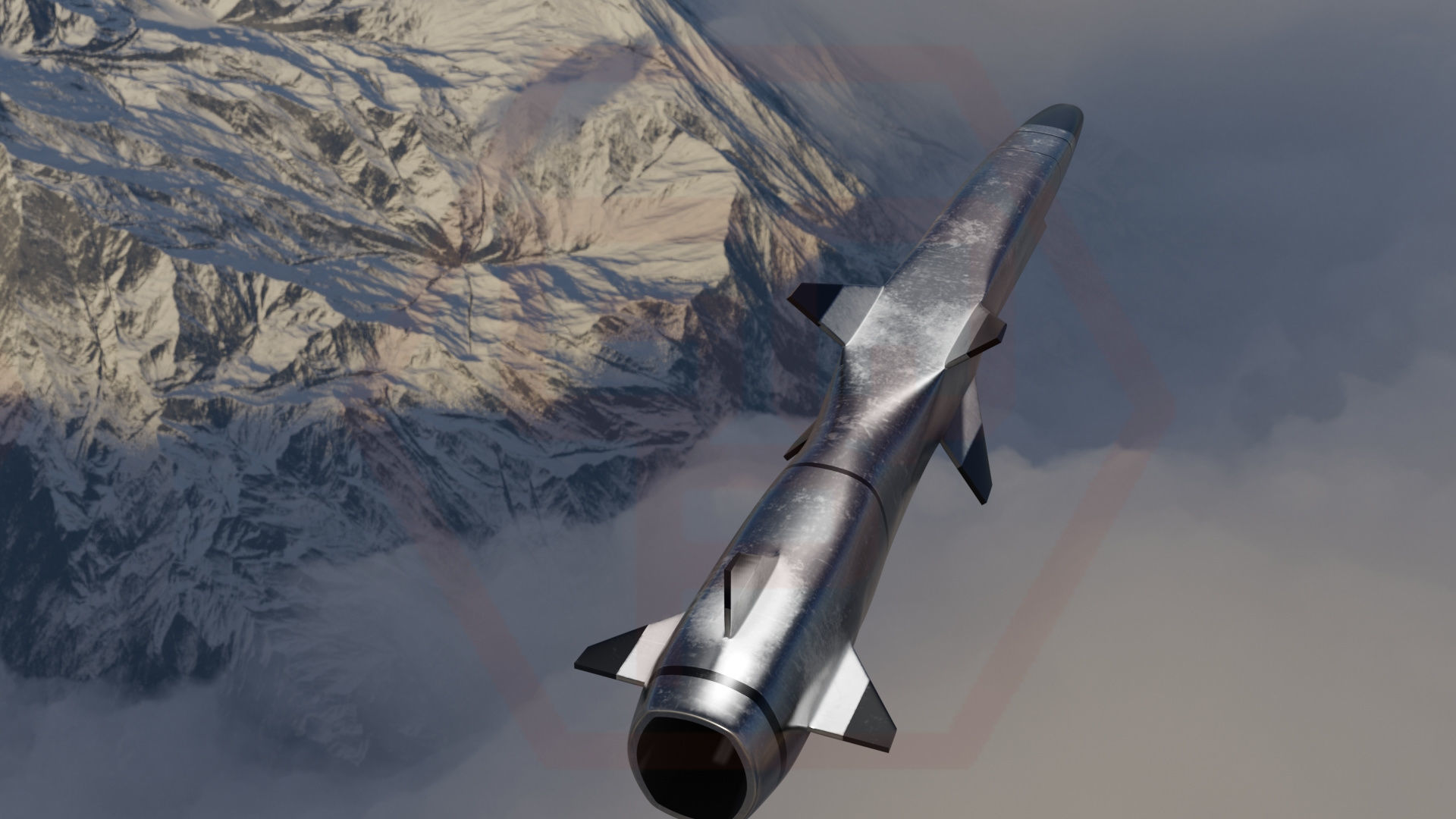HYPERSONIC ROCKET Low-poly 3D model_24