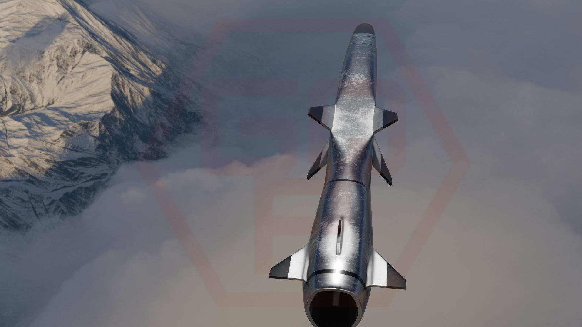 HYPERSONIC ROCKET Low-poly 3D model_25