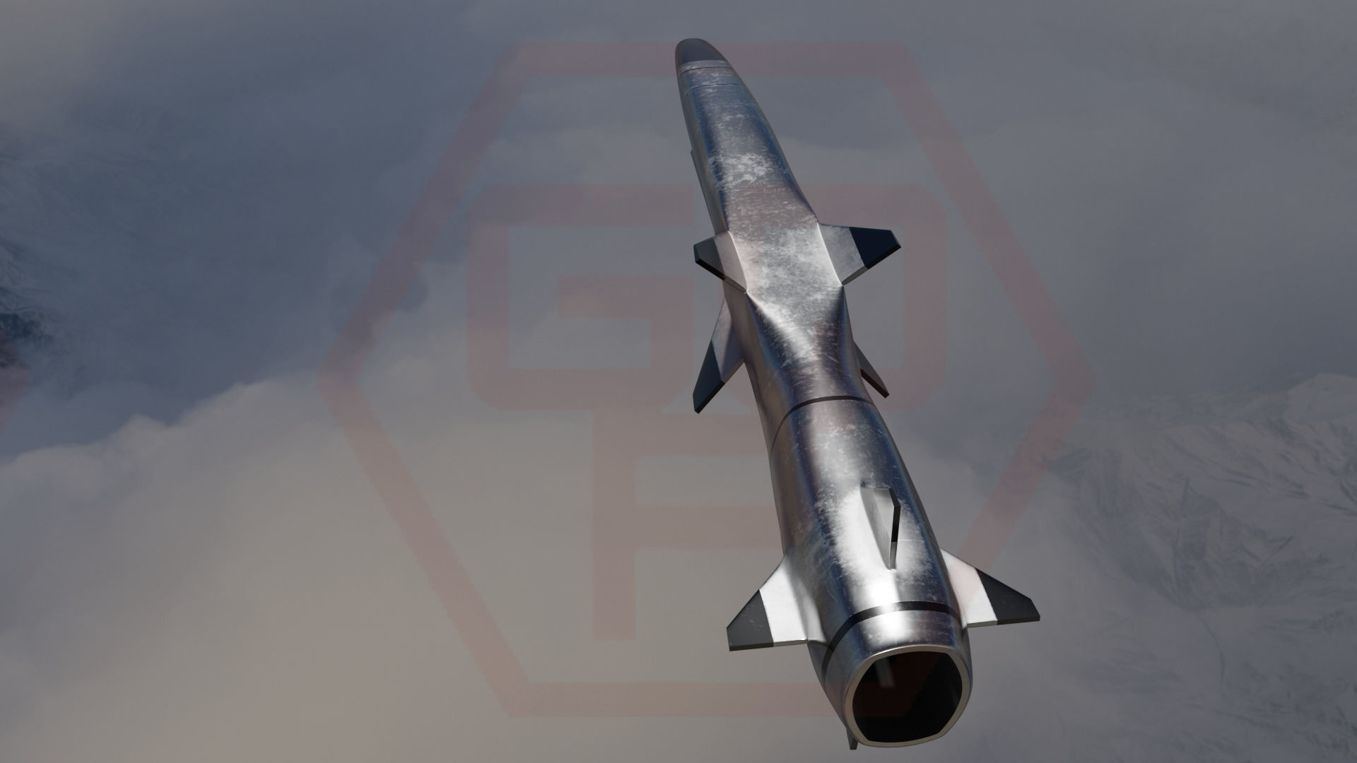 HYPERSONIC ROCKET Low-poly 3D model_26