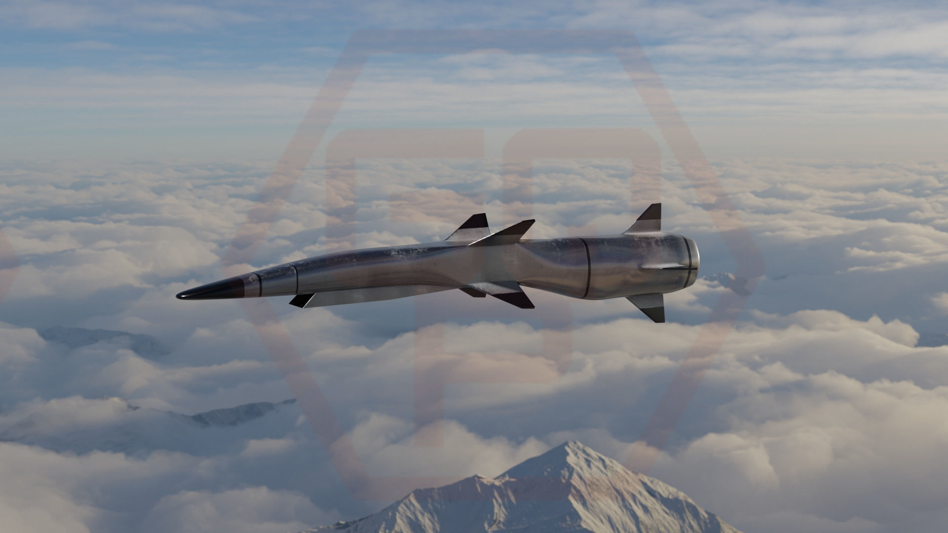 HYPERSONIC ROCKET Low-poly 3D model_1