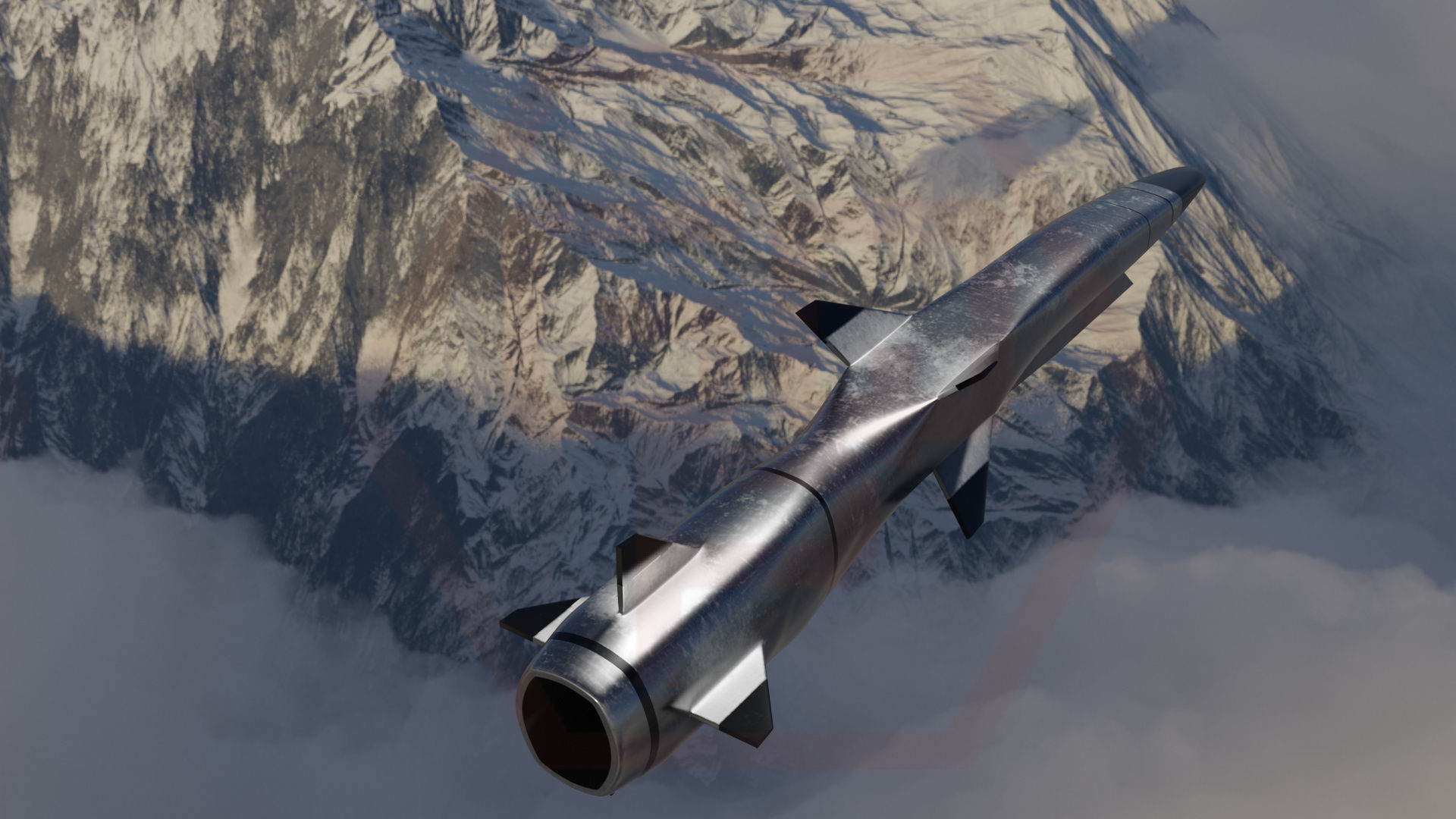 HYPERSONIC ROCKET Low-poly 3D model_23