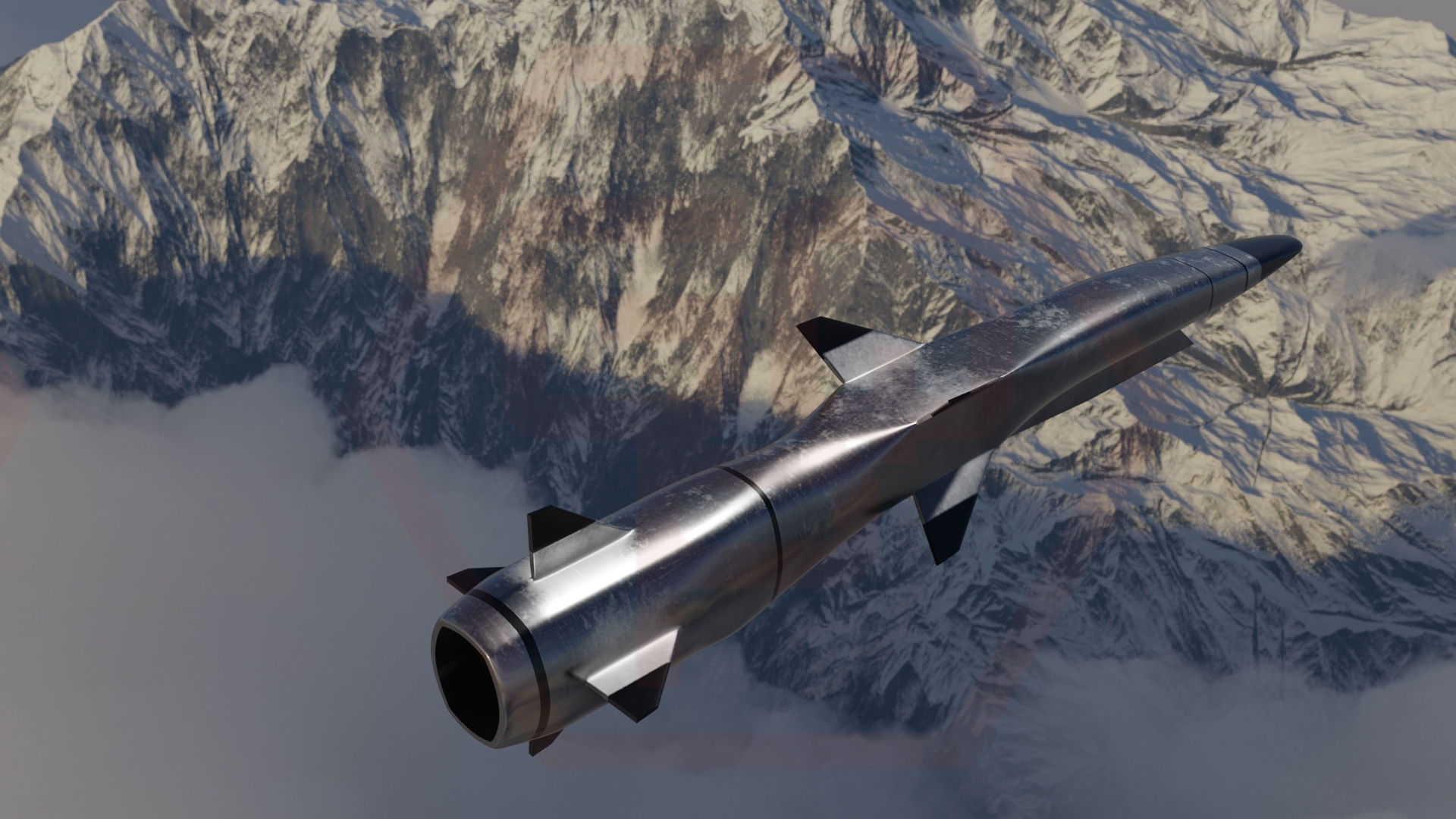 HYPERSONIC ROCKET Low-poly 3D model_22