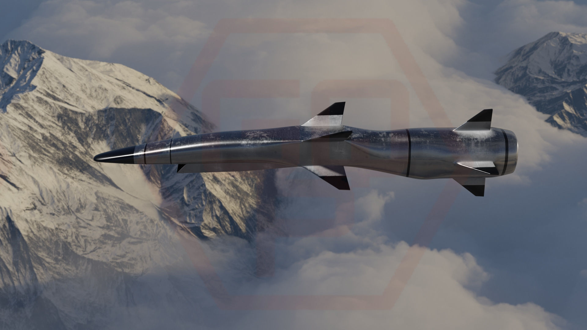 HYPERSONIC ROCKET Low-poly 3D model_33