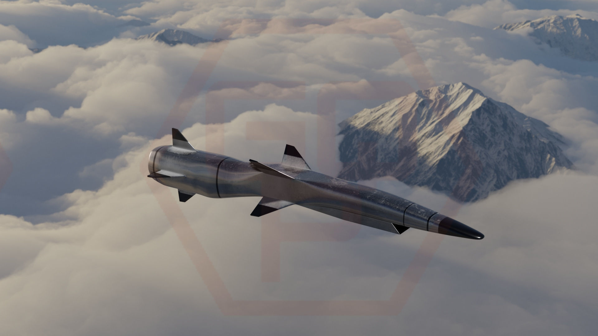 HYPERSONIC ROCKET Low-poly 3D model_14