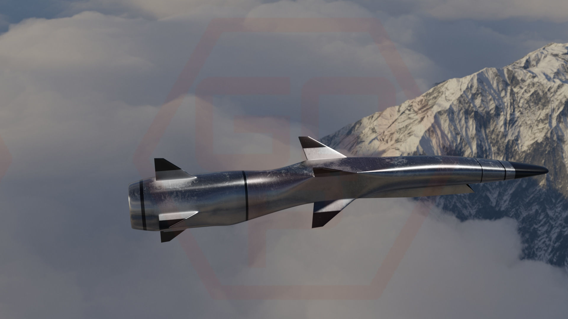 HYPERSONIC ROCKET Low-poly 3D model_19