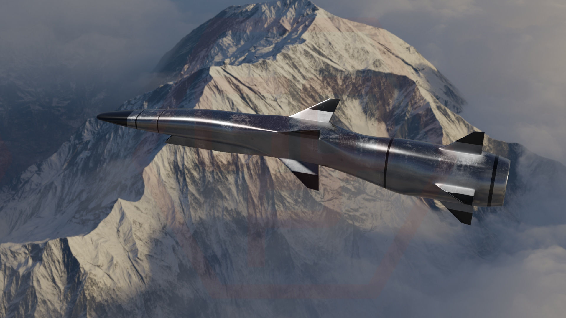 HYPERSONIC ROCKET Low-poly 3D model_31