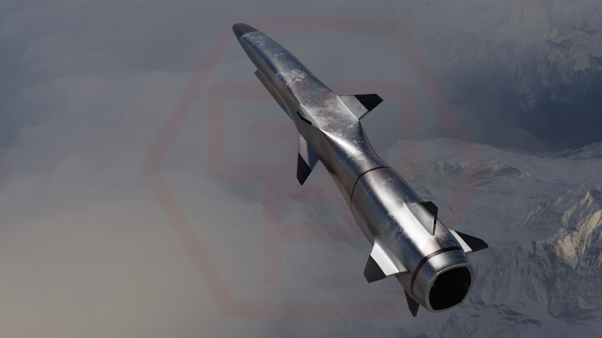 HYPERSONIC ROCKET Low-poly 3D model_27