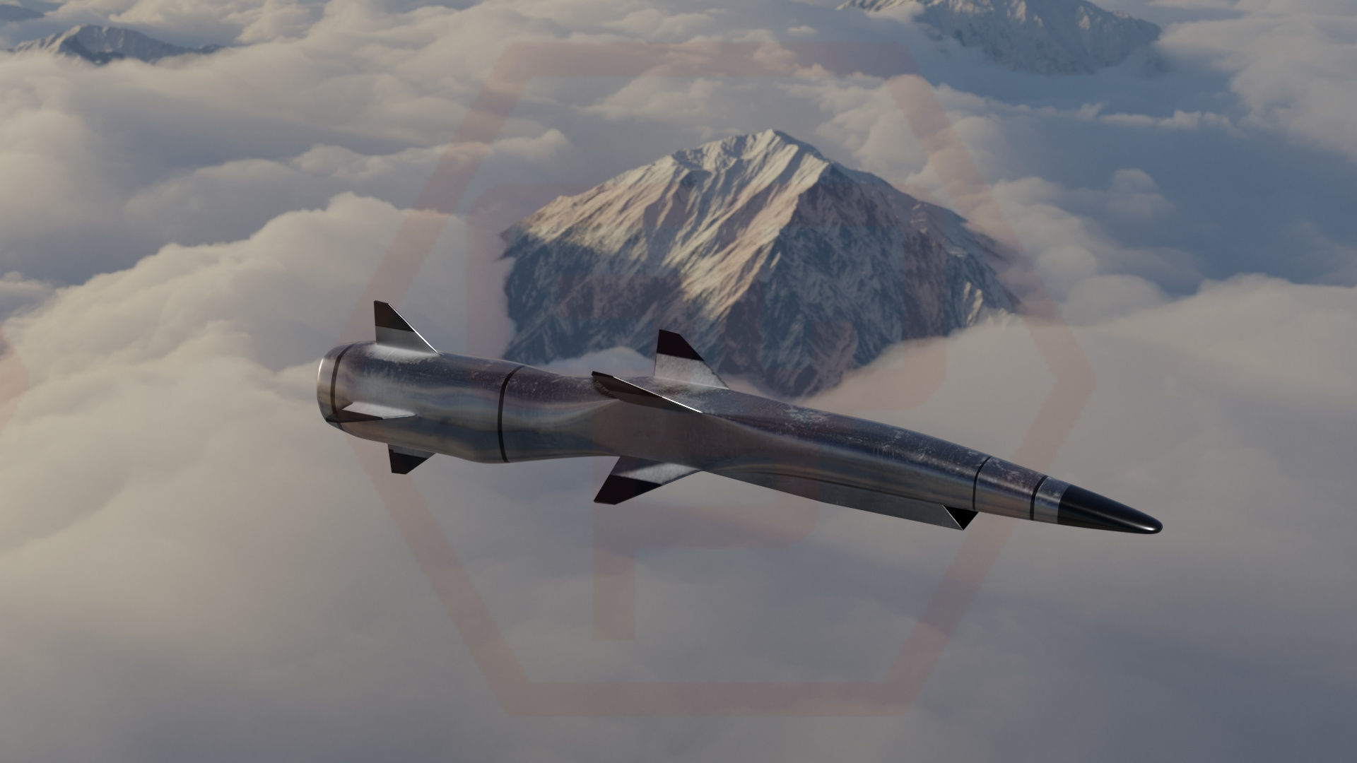 HYPERSONIC ROCKET Low-poly 3D model_15