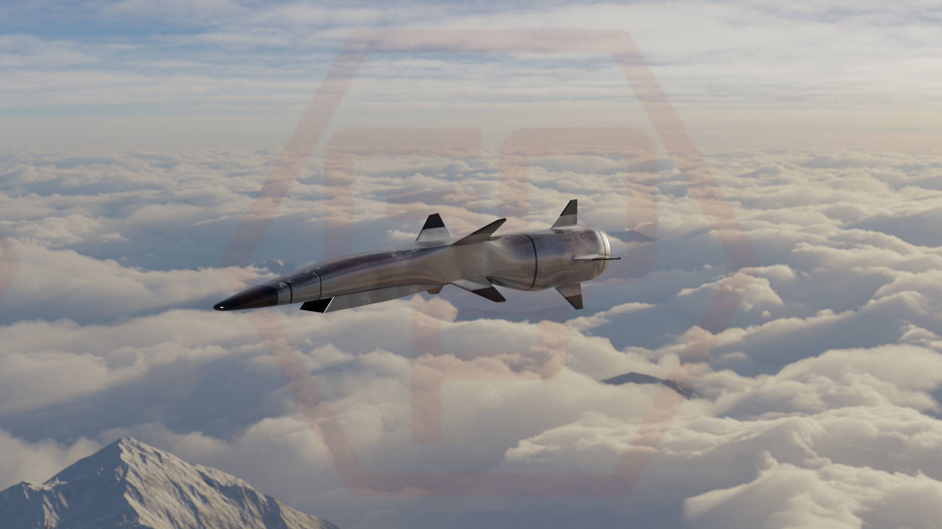 HYPERSONIC ROCKET Low-poly 3D model_3