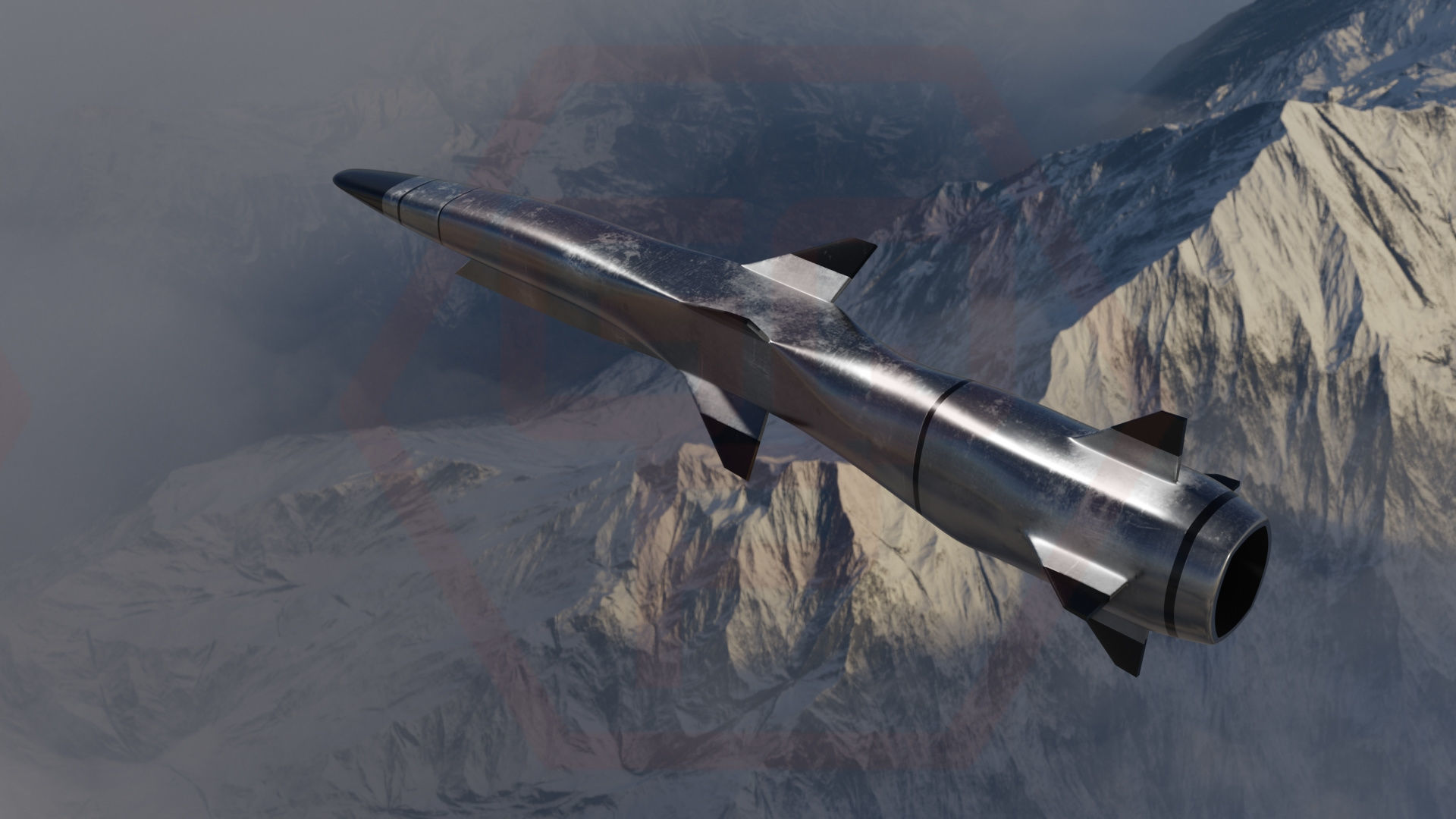 HYPERSONIC ROCKET Low-poly 3D model_29