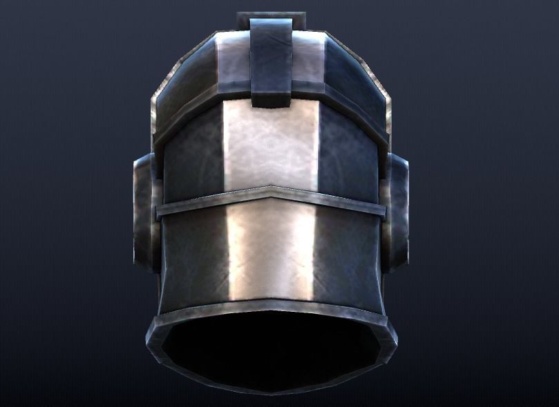 Futuristic Medieval Helmet Low-poly 3D model_3