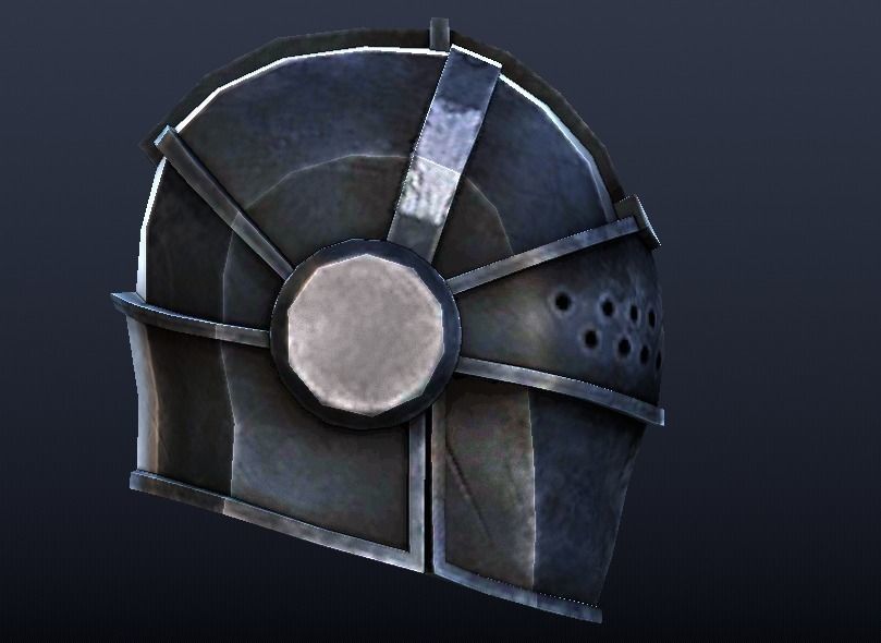 Futuristic Medieval Helmet Low-poly 3D model_2