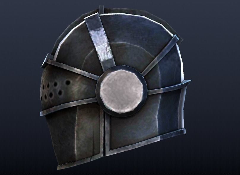 Futuristic Medieval Helmet Low-poly 3D model_1