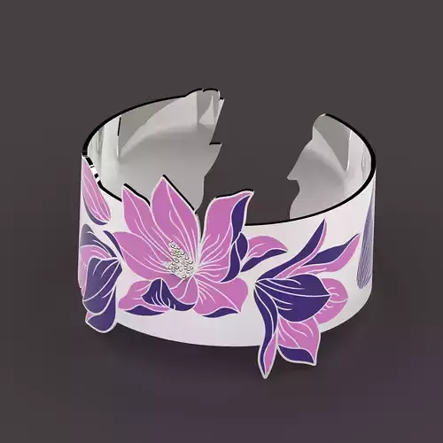 Magnolia enamel bracelet