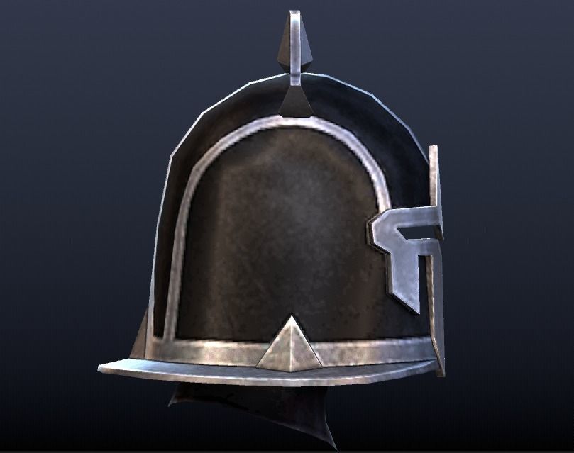 Futuristic Medieval Helmet Low-poly 3D model_10