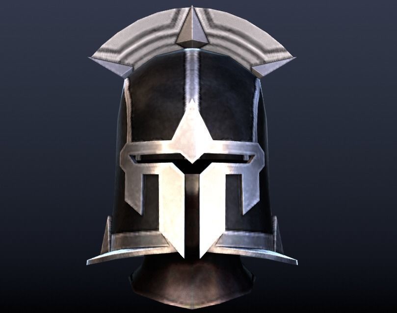 Futuristic Medieval Helmet Low-poly 3D model_8
