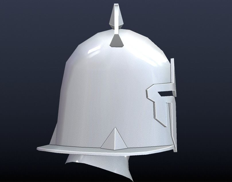 Futuristic Medieval Helmet Low-poly 3D model_6