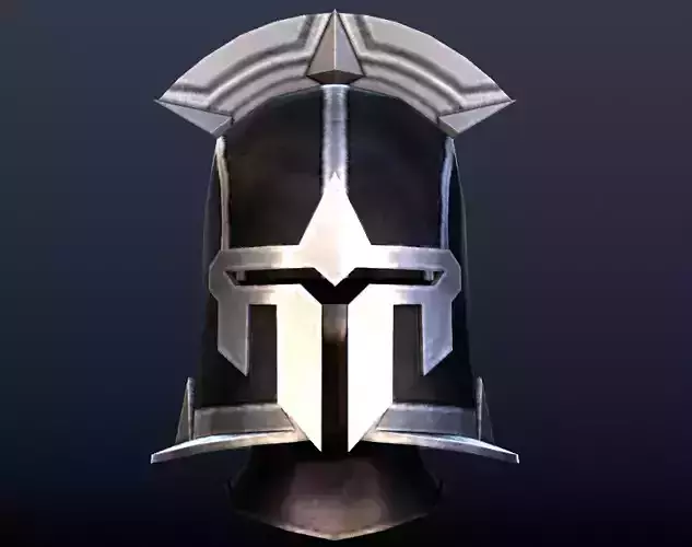 Futuristic Medieval Helmet Low-poly 3D model