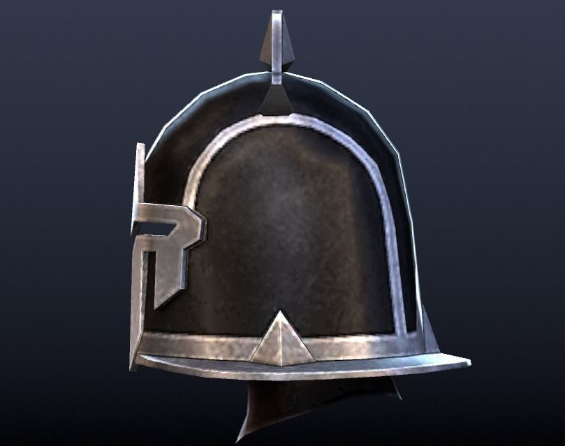 Futuristic Medieval Helmet Low-poly 3D model_9