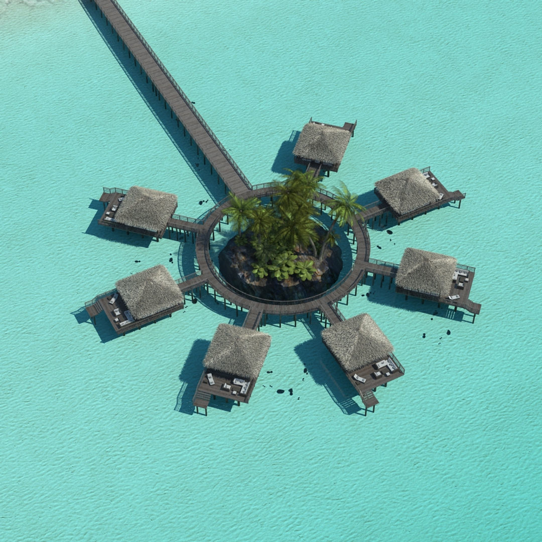 Holiday Beach Hut Scene 3D model_13