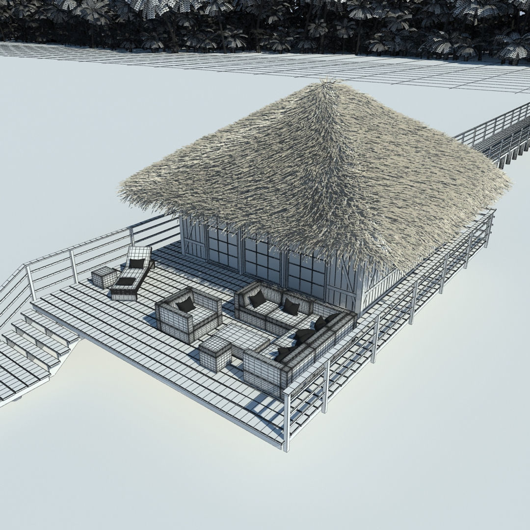 Holiday Beach Hut Scene 3D model_11