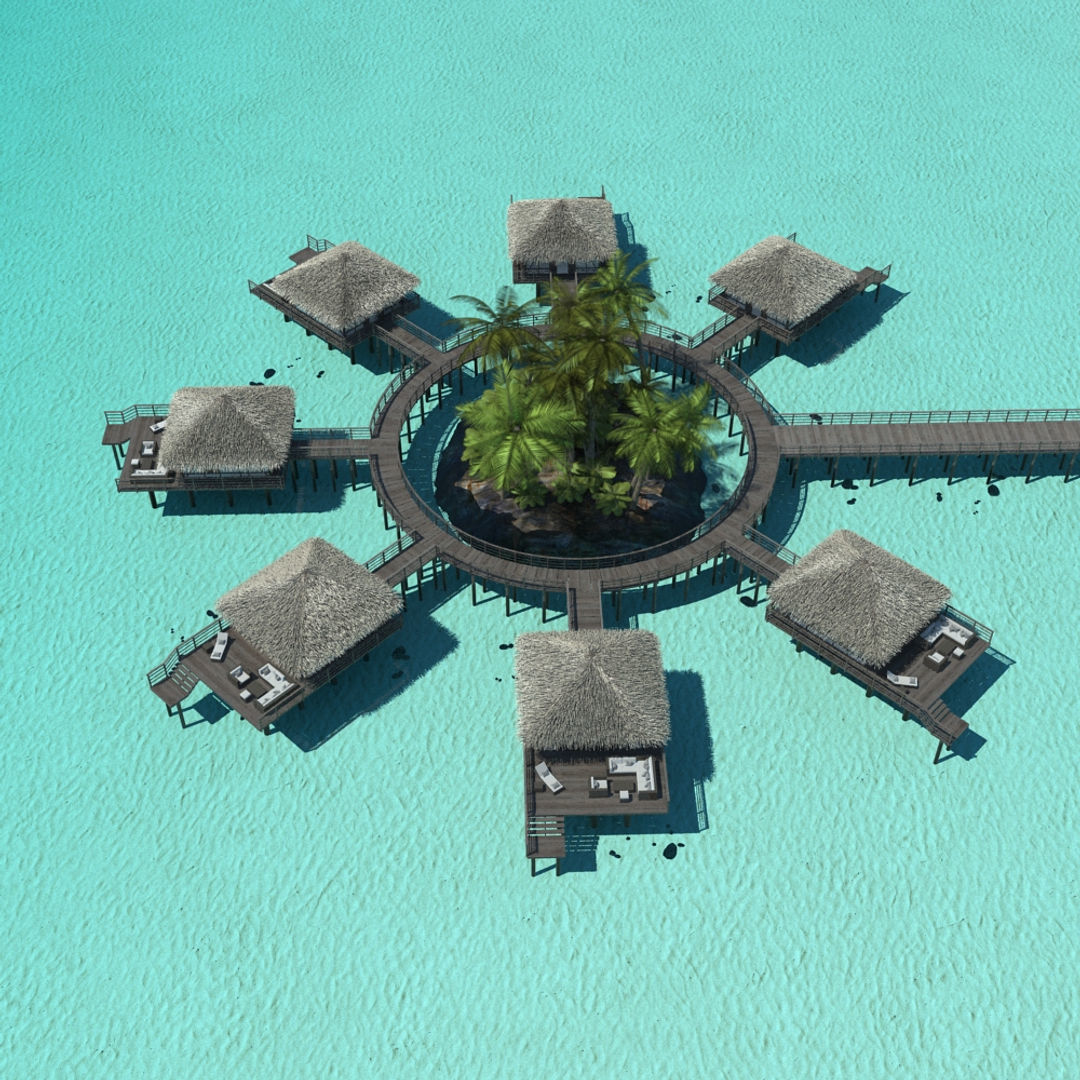 Holiday Beach Hut Scene 3D model_16