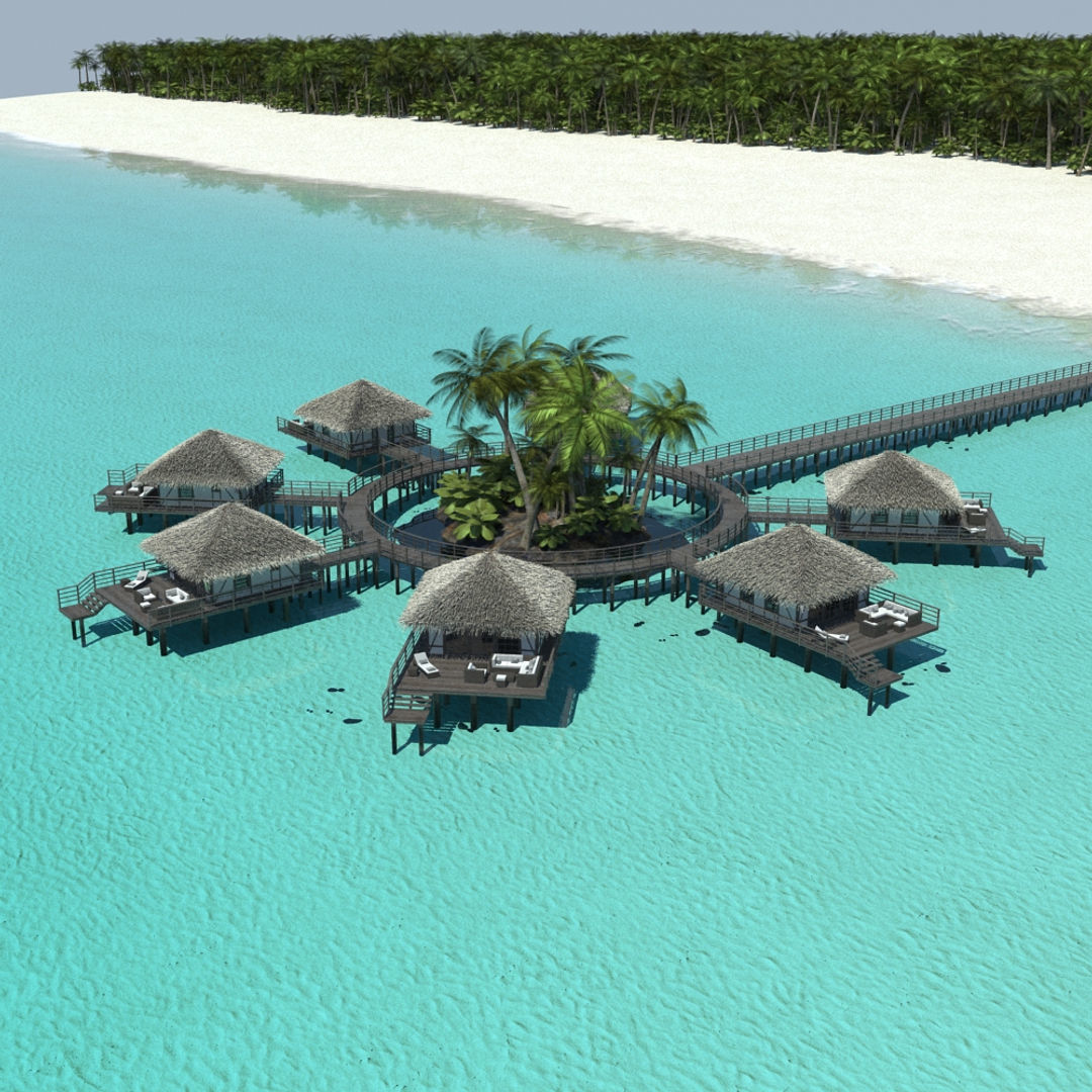 Holiday Beach Hut Scene 3D model_17