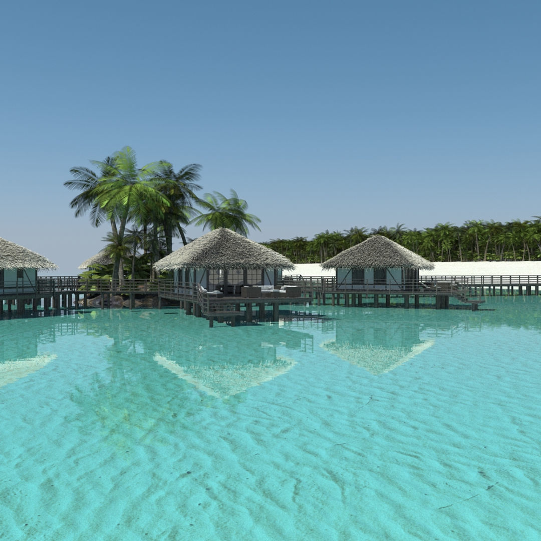Holiday Beach Hut Scene 3D model_14