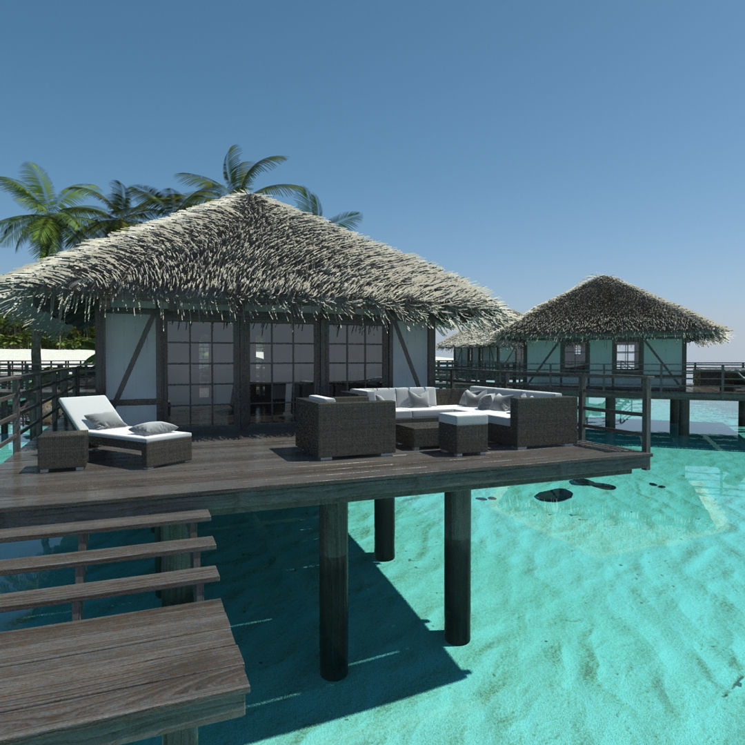 Holiday Beach Hut Scene 3D model_18