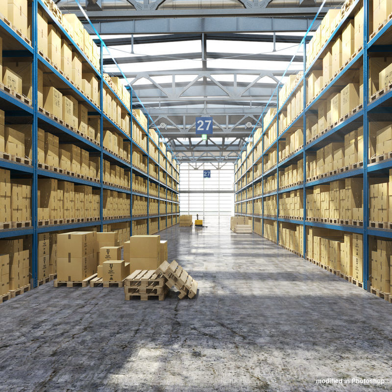 Warehouse 7 industrial building with roof 3D model_29