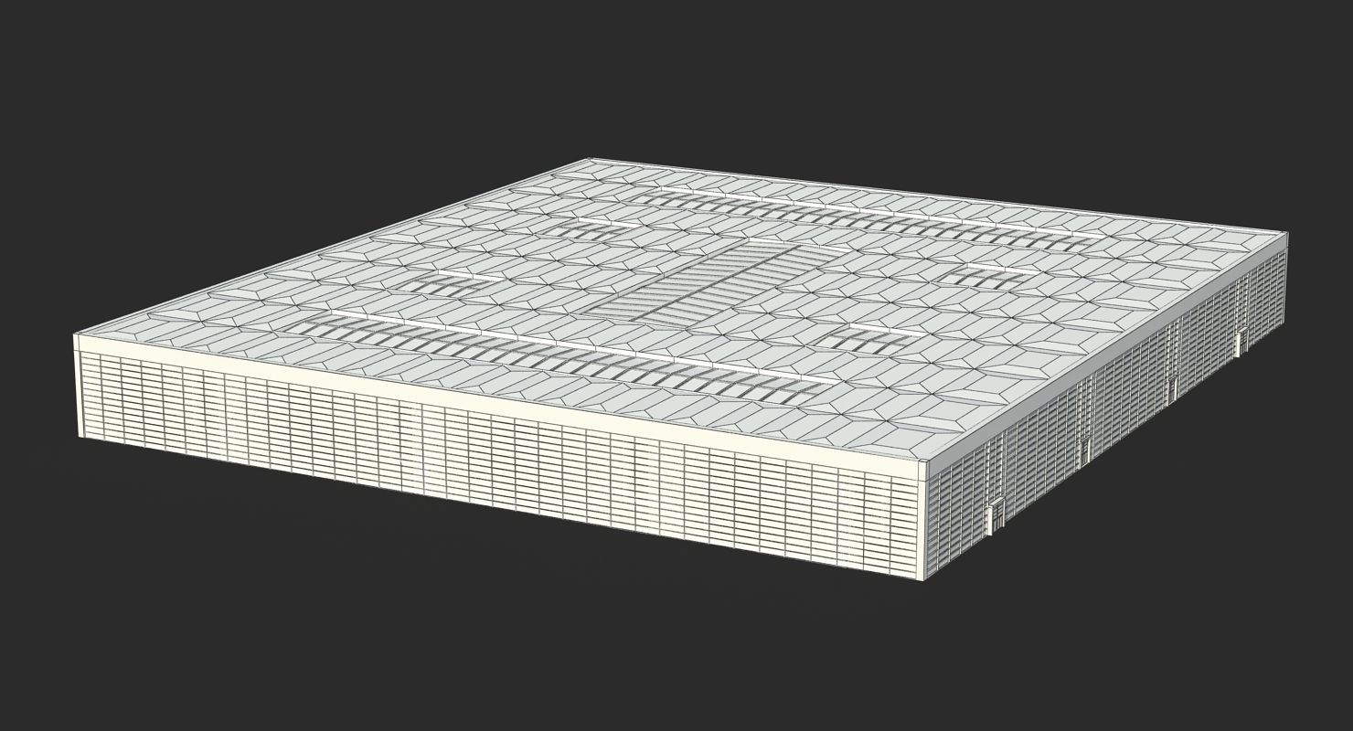 Warehouse 7 industrial building with roof 3D model_18