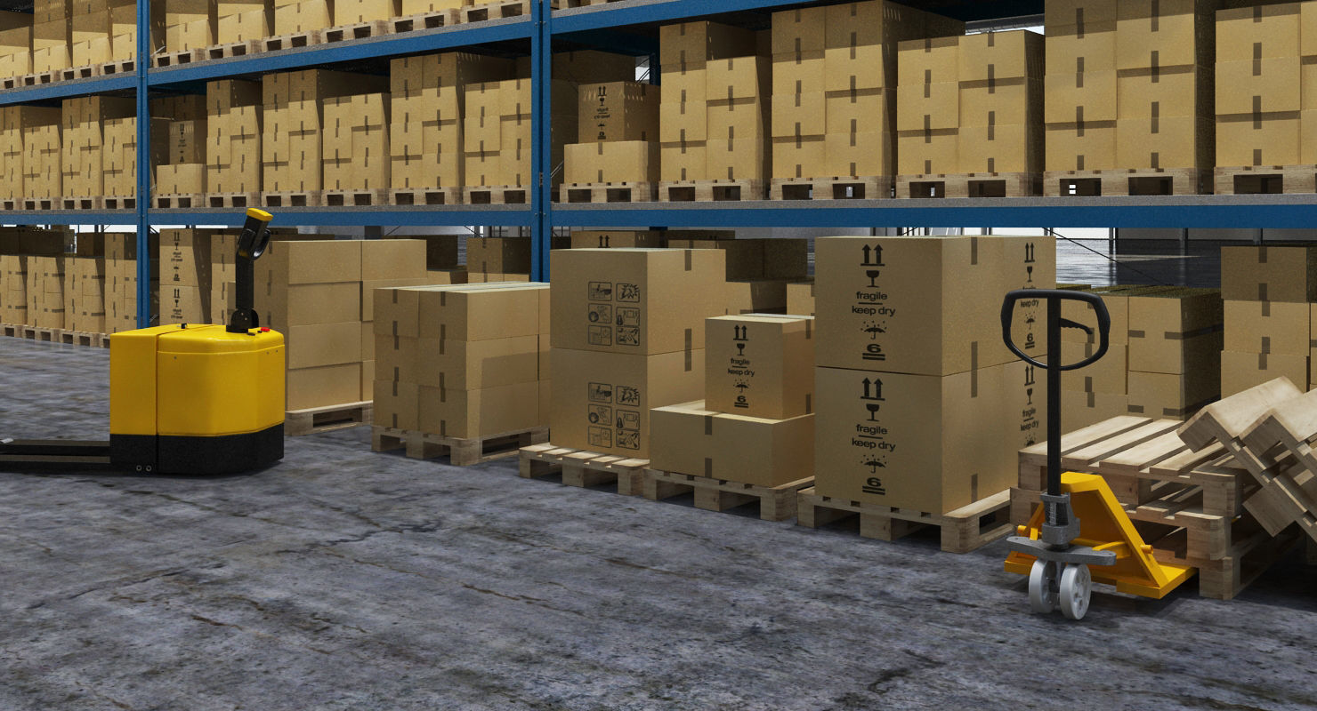 Warehouse 7 industrial building with roof 3D model_3