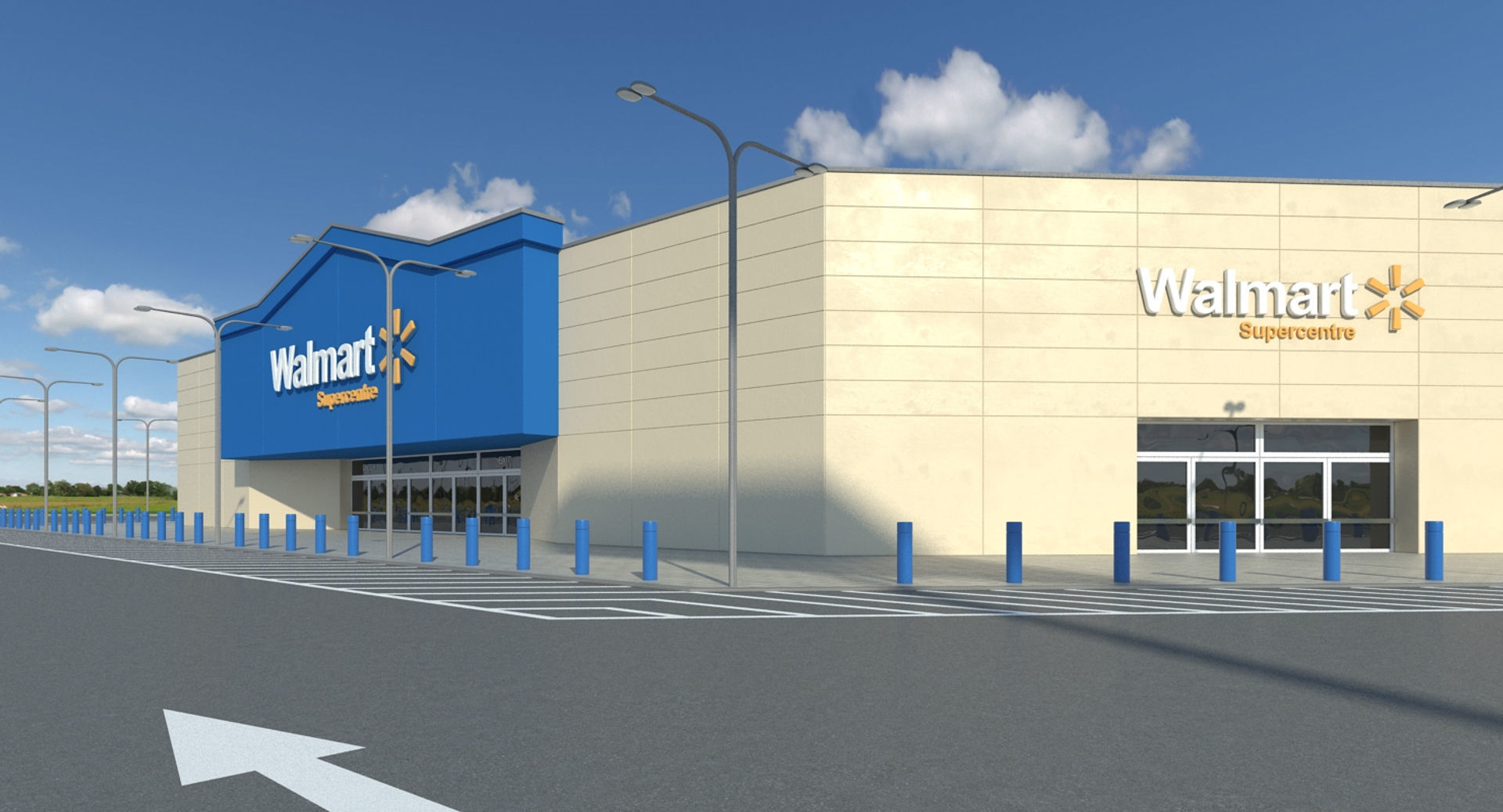 Walmart Supercenter Retail Lot 3D model_14