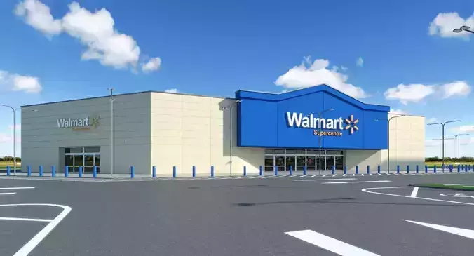Walmart Supercenter Retail Lot 3D model