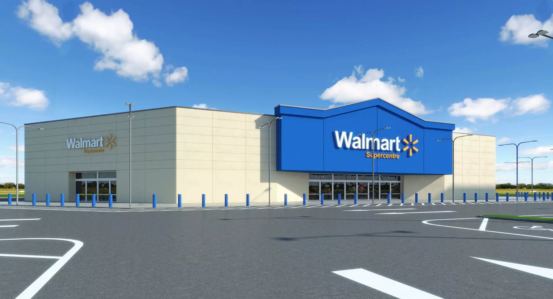 Walmart Supercenter Retail Lot 3D model_0