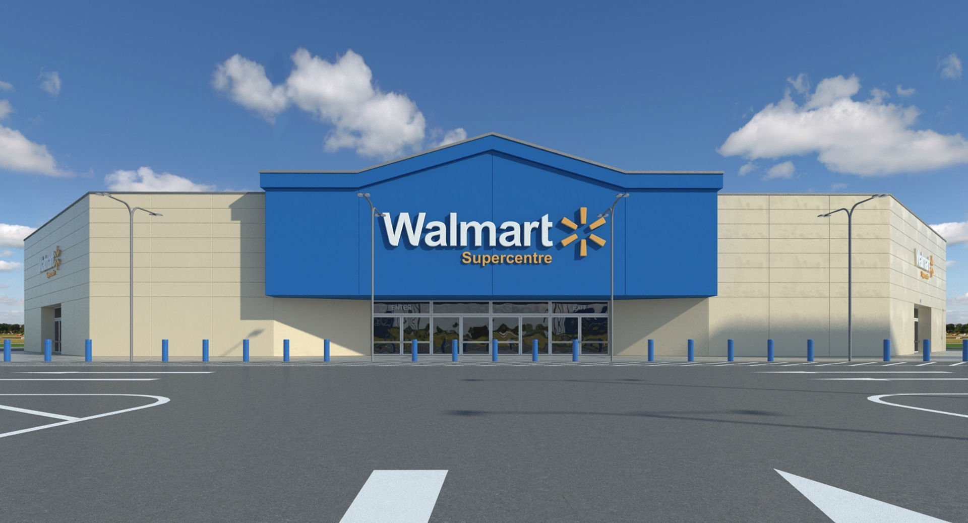 Walmart Supercenter Retail Lot 3D model_6