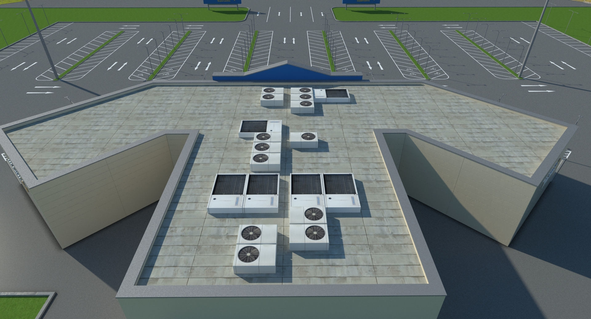 Walmart Supercenter Retail Lot 3D model_17