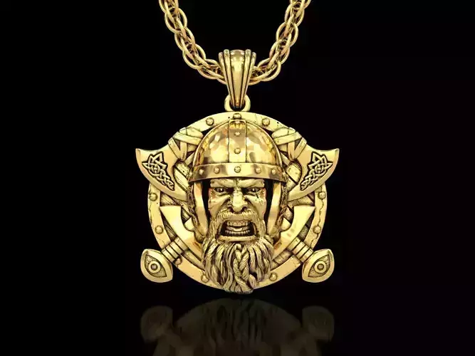 The Viking Warrior Shield Pendant