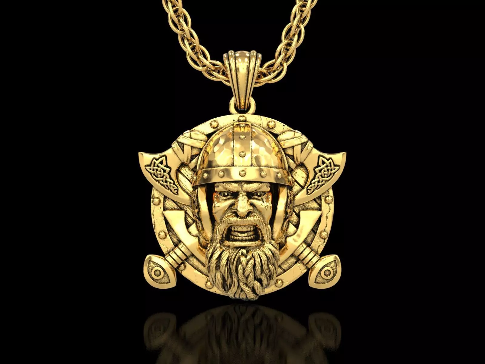 The Viking Warrior Shield Pendant 3D print model