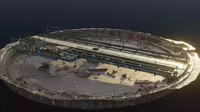 Abandoned railway turntable 3D model
