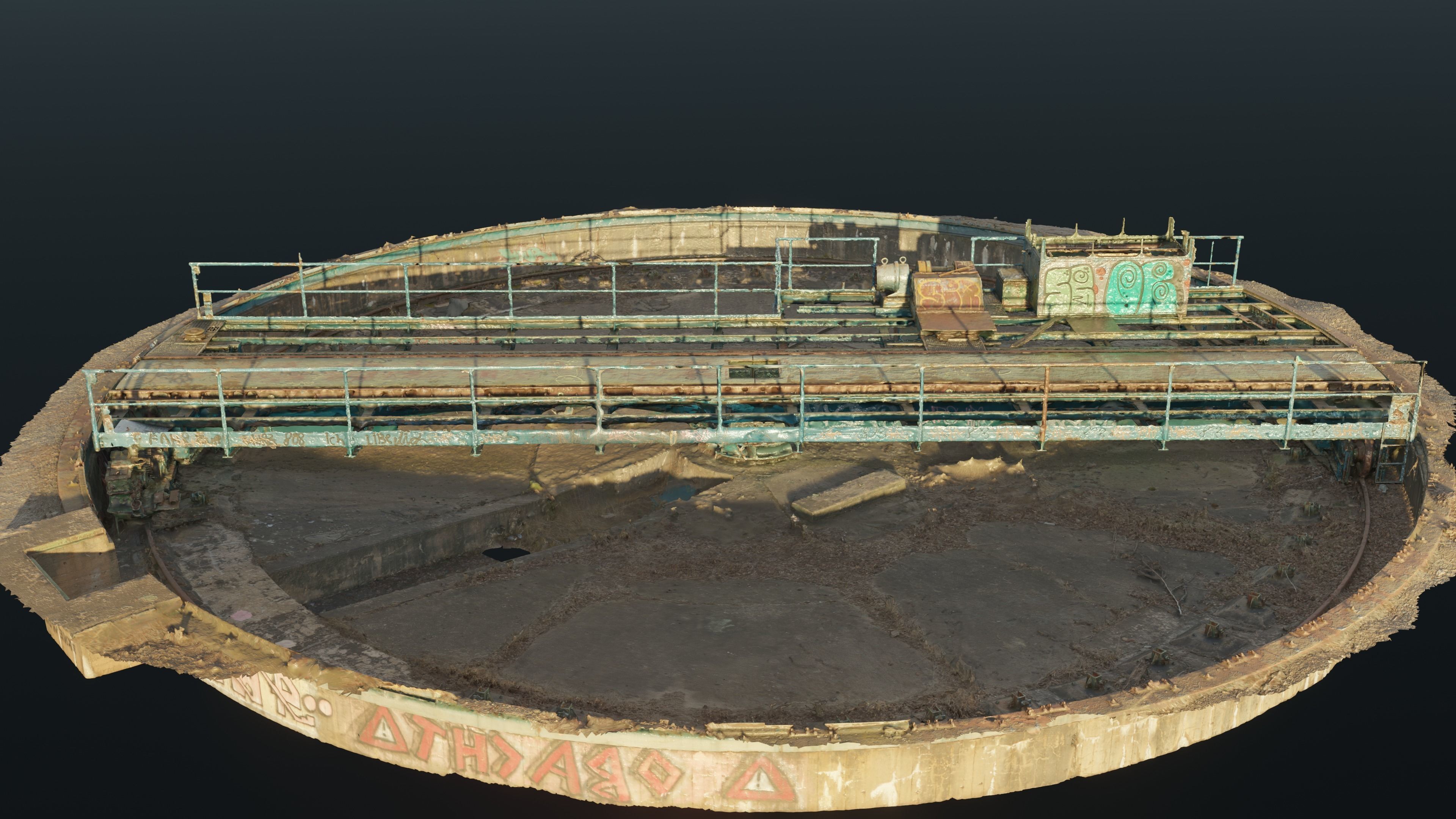Abandoned railway turntable 3D model_2