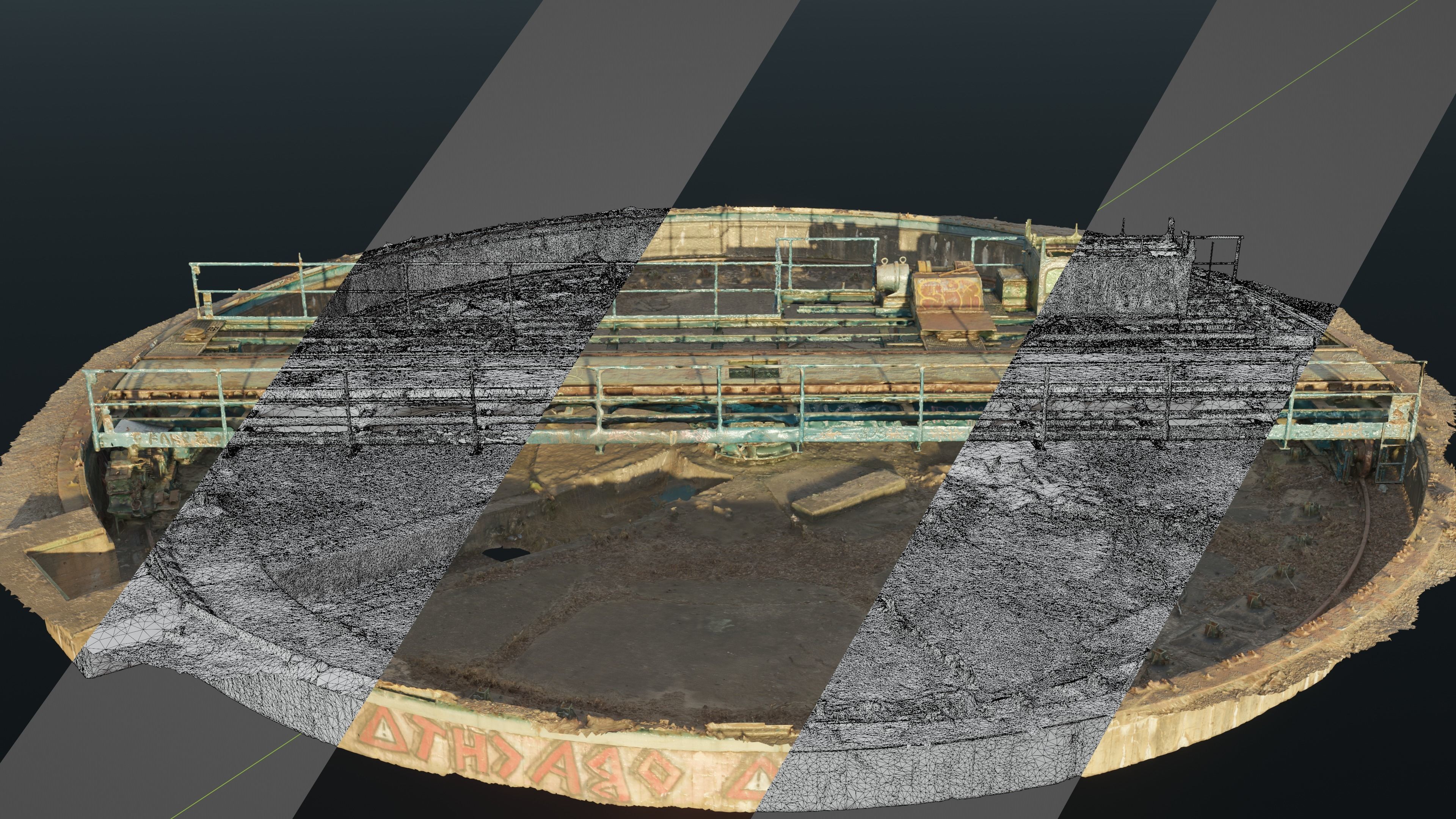 Abandoned railway turntable 3D model_3
